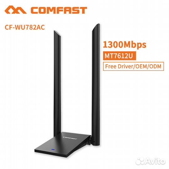 WiFI адаптер Comfast CF-WU782AC 1300Mbps