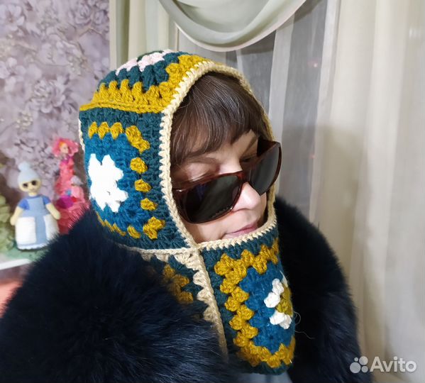 Шапка балаклава вязаная женская