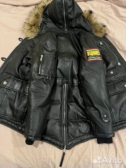 Зимняя куртка Dsquared Кожанная