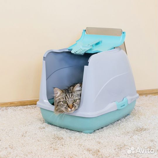 Туалет для кошек, лоток закрытый 50 х 38 х 37 см