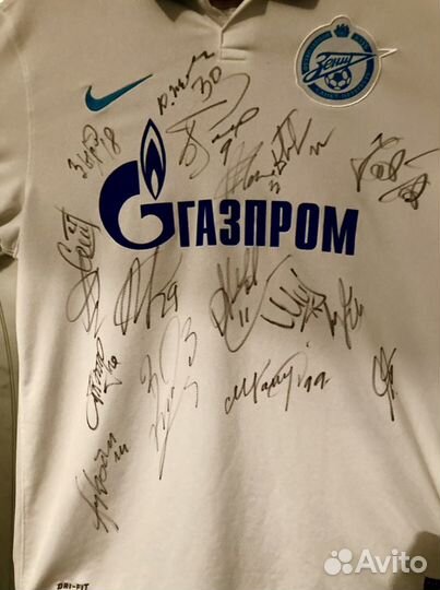 Футболка фк Зенит. Широков. С росписями футболисто