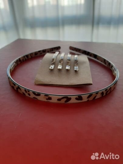 Ободок и заколки, невидимки для волос - леопард