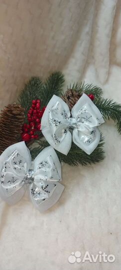 Новогодние бантики ручной работы