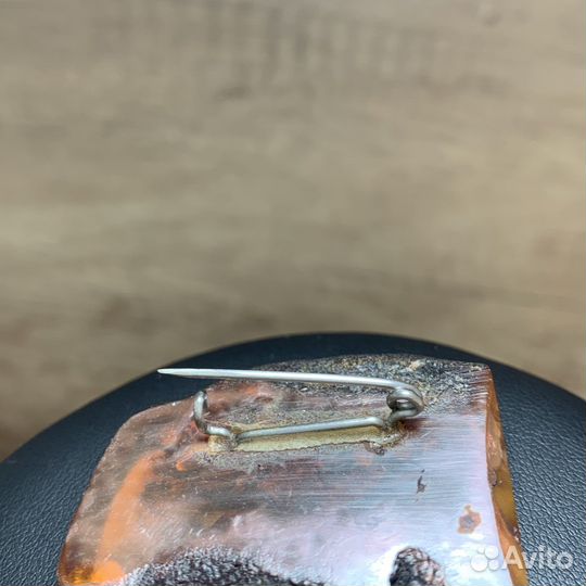 Винтажная Брошь Янтарная Ретро