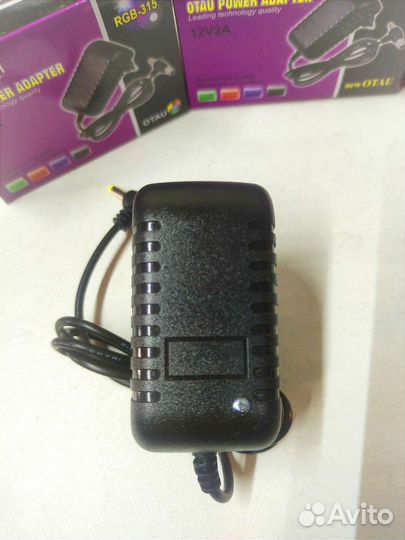 Адаптер блок питания 12v, 2А, с двойным разъемом