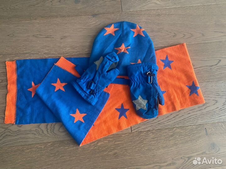 Molo раритет шапка+шарф+краги