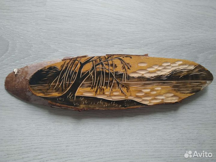 Пейзаж на срезе дерева