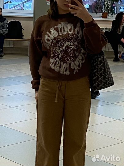 Коричневый свитшот y2k