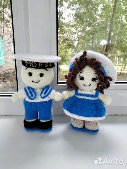 Куклы моряк и морячка ручной работы