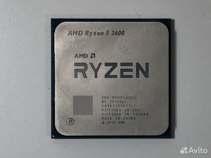 Процессор AMD Ryzen 5 3600 : 6 ядер,12 потоков,AM4