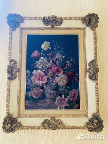 Картина с гобеленом старинная