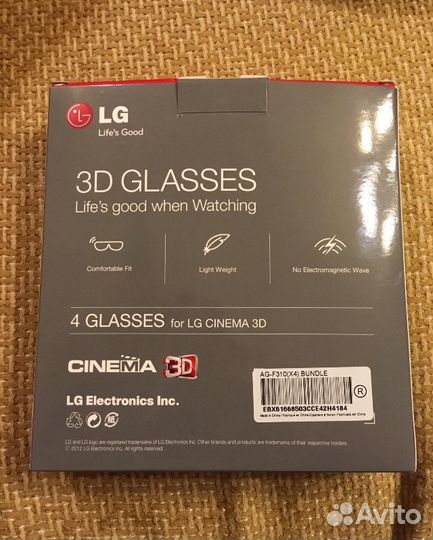 3D очки LG 4 пары