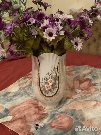 Тарелка, ваза для цветов фарфор лепнина Fenix