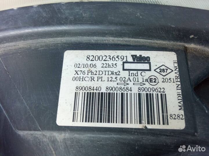 Передняя правая фара Renault Kangoo 1 рестайлинг