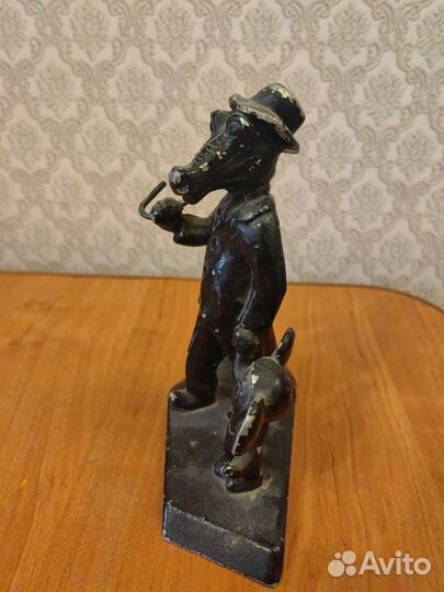 Крокодил Гена и Чебурашка статуэтка из металла