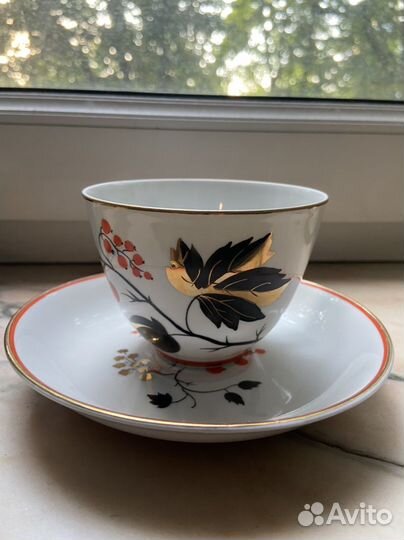 Чайная пара лфз, блюдца Красная смородина