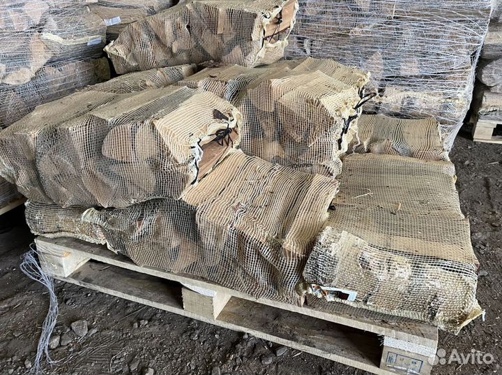 Сухие дрова в сетке береза 40