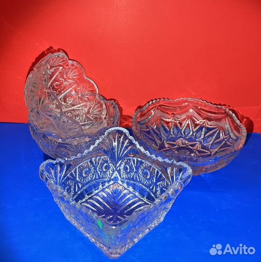 Вазочки хрустальные салатницы конфетницы, фужеры