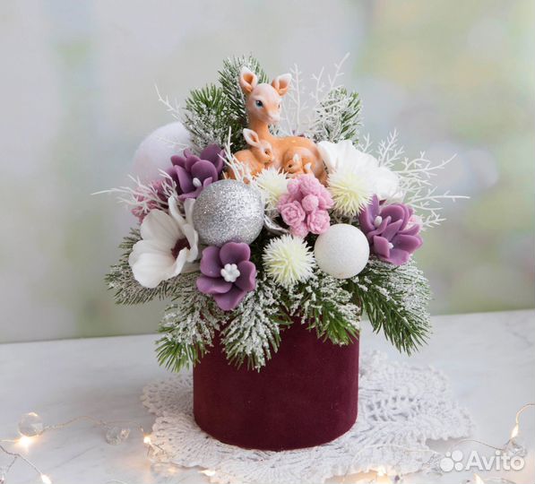 Новогодний букет из мыла