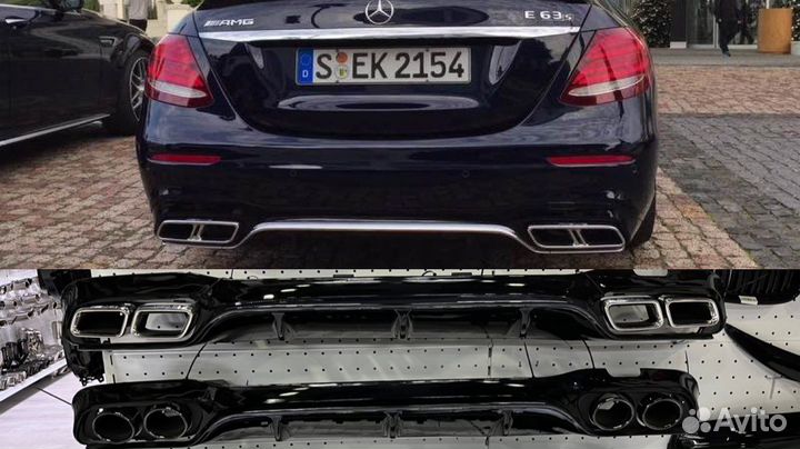 Диффузор на задний бампер Mercedes