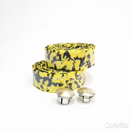 Обмотка руля желто-черная + заглушки