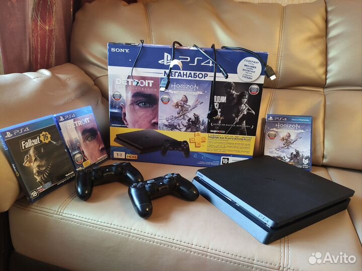 Sony playstation 4 slim 45 игр ps4 1 Тб 3 ревизия