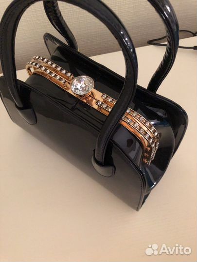 Сумка женская черная лаковая