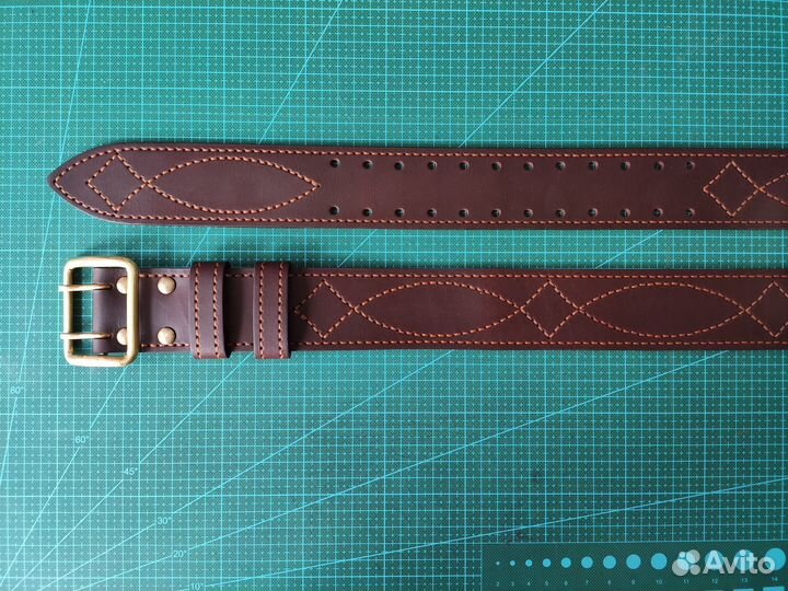 Ремень с офицерской прошивкой брючный 50 мм