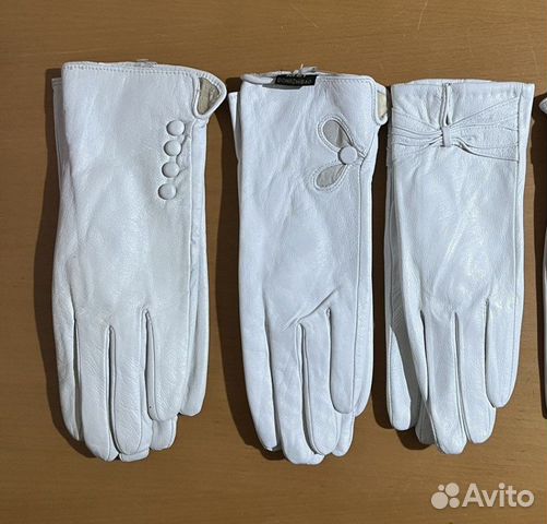 Перчатки женские нат. кожа белые