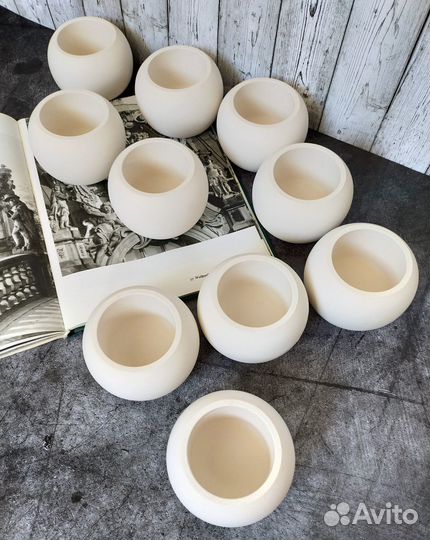 Набор кашпо из гипса. 10 шт. Цена за все