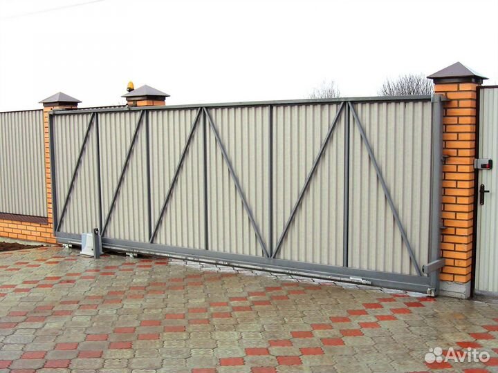 Откатные ворота из металла 4000*2000