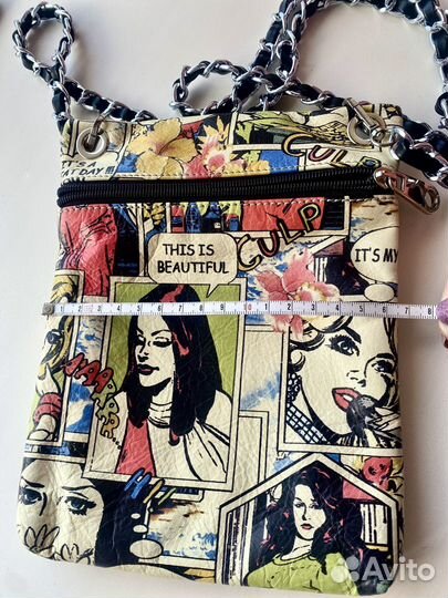 Сумка молодёжная с кошельком. Натуральная кожа