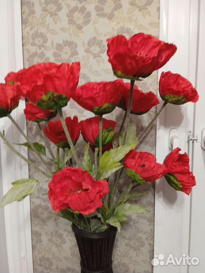 Ваза напольная с цветами