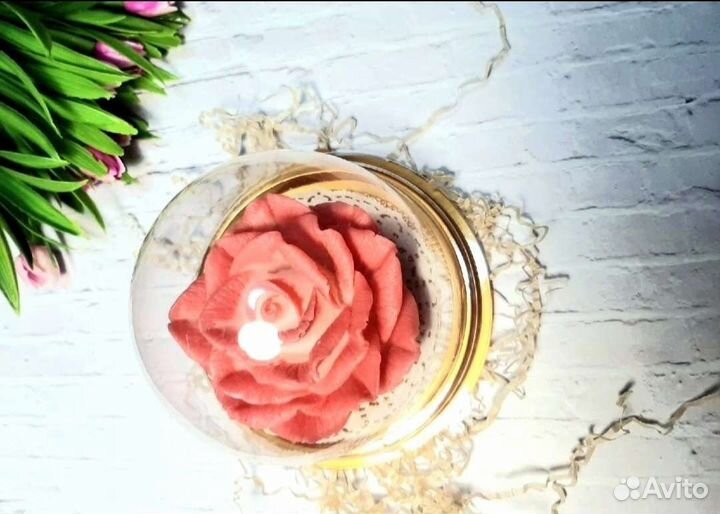 Мыло ручной работы Роза в куполе