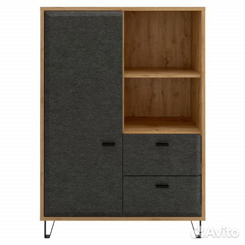 Тумба Грейс KOM1D2S, дуб наварра/графит