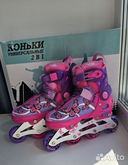 Ролики 2-в-1 и коньки 33 - 36 размер