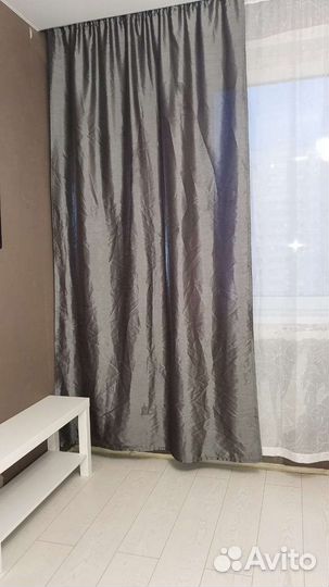 Комплект 2 штуки штор гардины темно-серого цвета