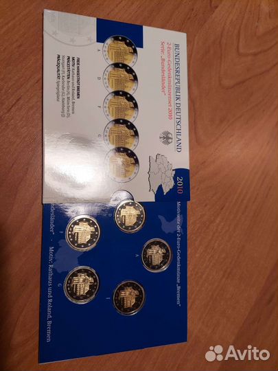 Набор монет Германия 2010, 2011, 2013 пруф
