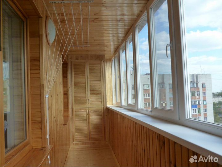 Остекление лоджии с отделкой