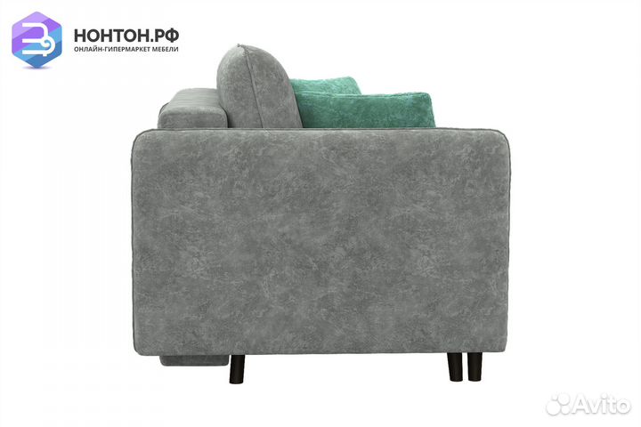 Диван пантограф Тедди аквамарин / серый