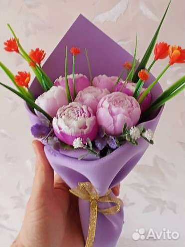 Букетики из мыльных цветов