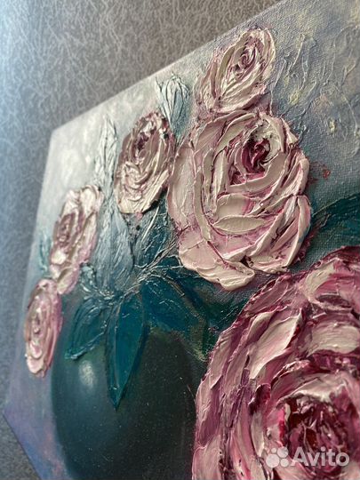 Картина маслом цветы в вазе