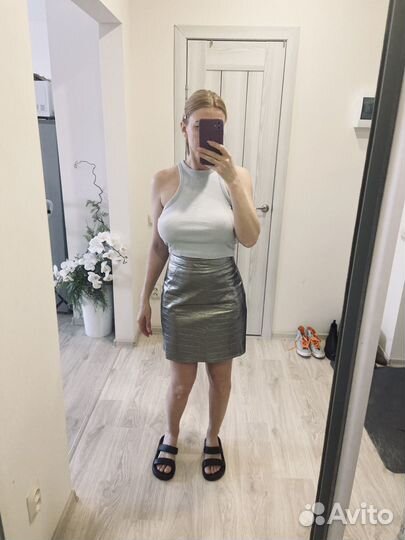 Юбка серебристая 40/42