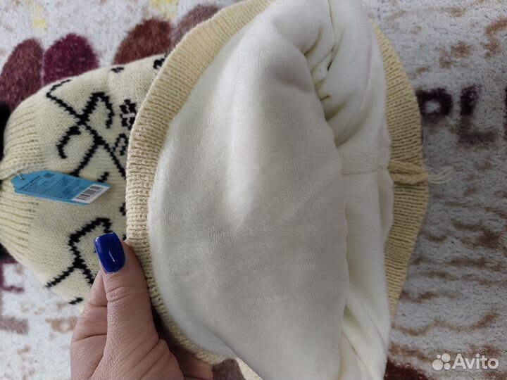 Шапка зимняя для девочки, мальчика 52-54, носочки