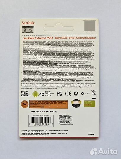 SanDisk Extreme PRO Micro SD 512GB Карта памяти
