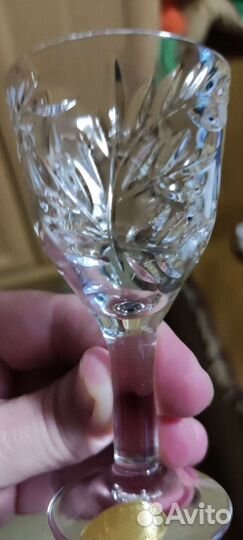 Хрустальные резные рюмки Акация СССР