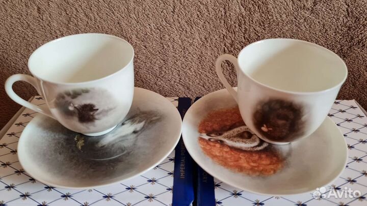 Чашка с блюдцем Ёжик в тумане ифз фарфор