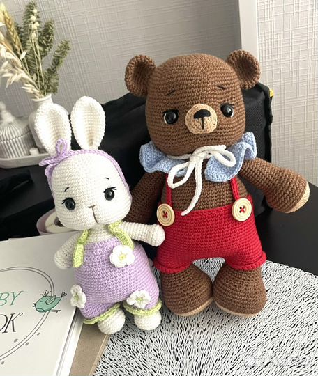 Вязаная игрушка мишка ручная работа