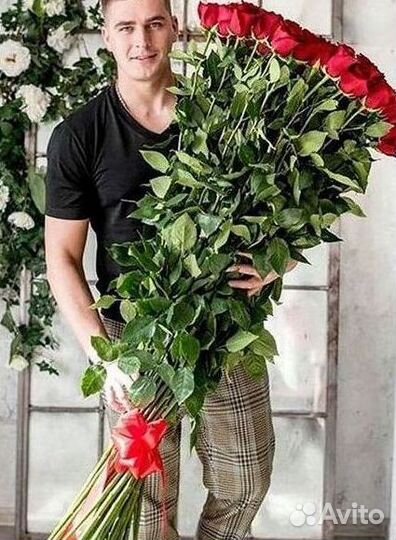Розы высокие Доставка цветов