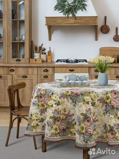 Скатерть гобелен круглая Аврора Италия d. 180